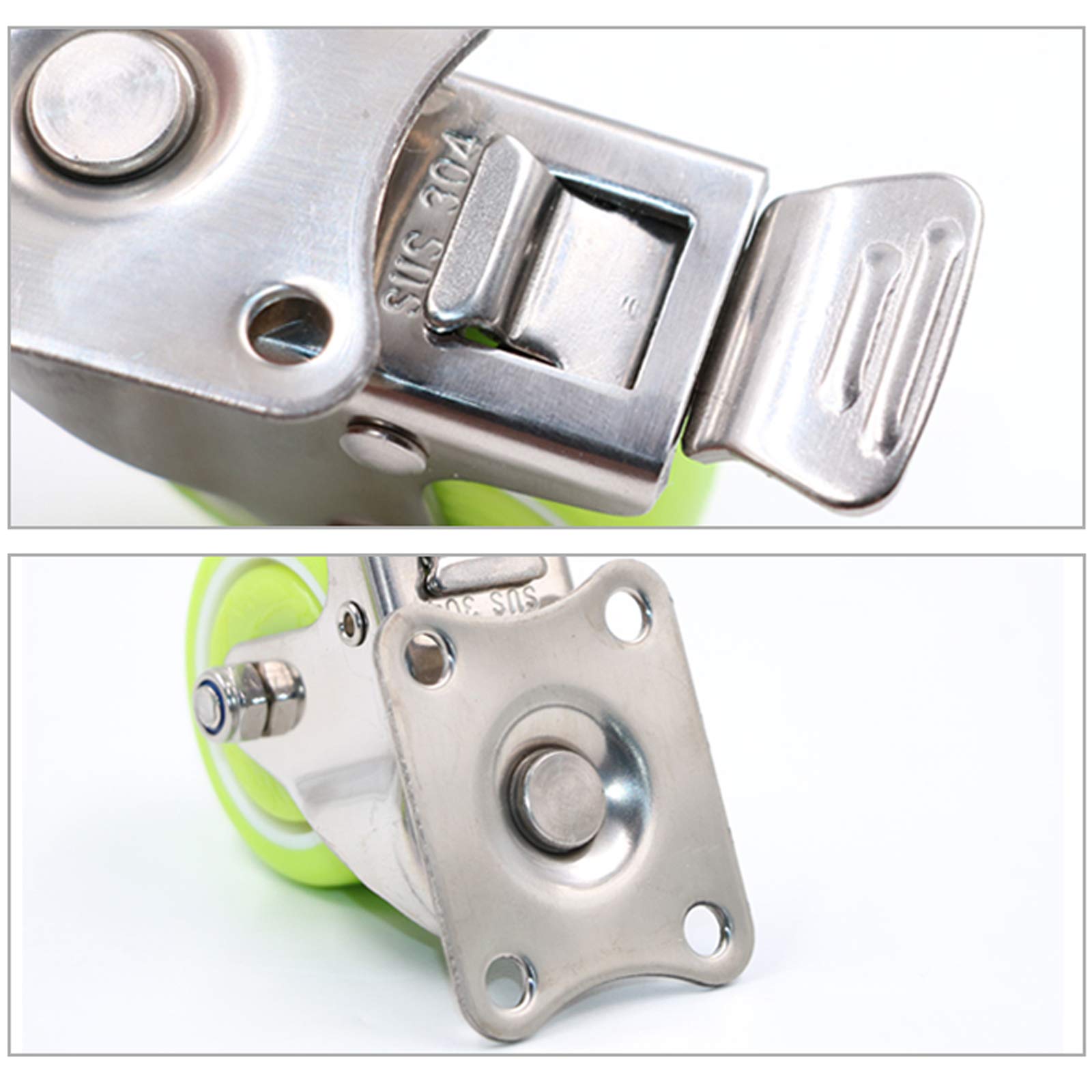 Ruote piroettanti da 40 mm con Freno, Set di 4 Ruote universali in Nylon per carrelli, Ideali per vasi da Fiori, mobili e per Una Facile Mobilità. Set di Ricambio Resistente.