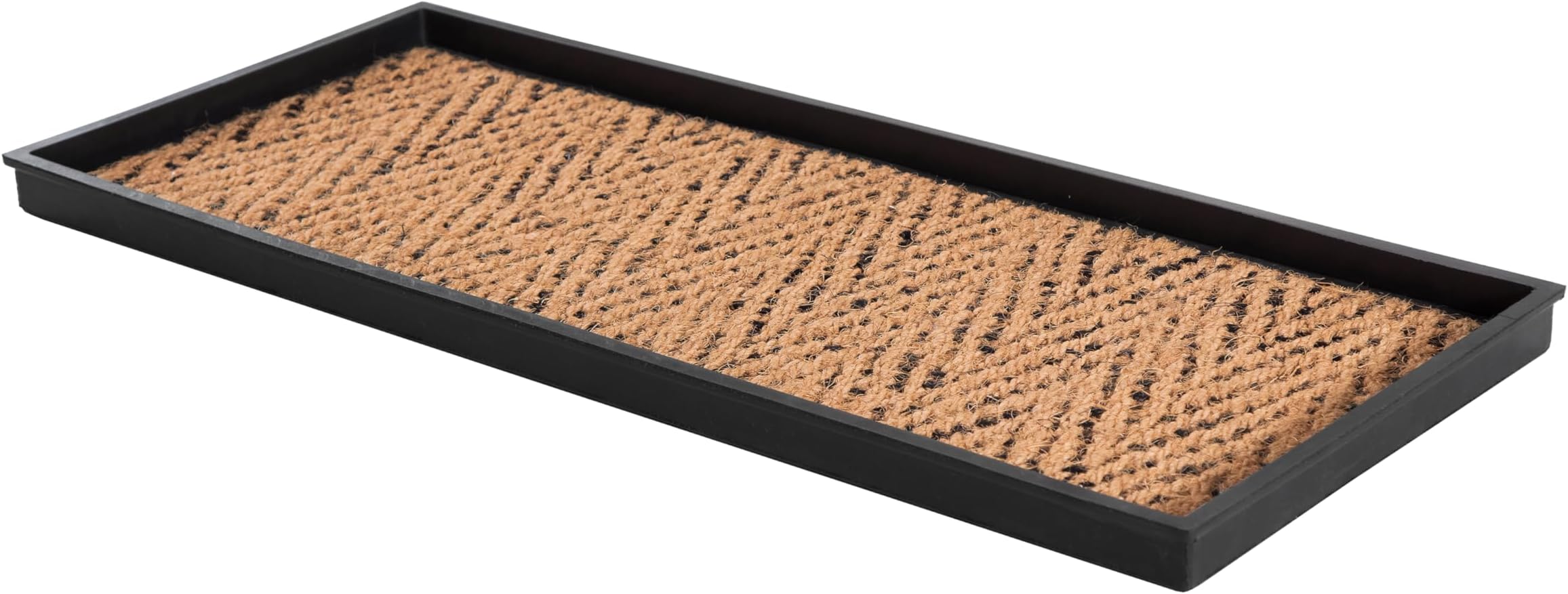 Heavy Duty Rubber Shoe Storage Mat With Coir Insert – Holds 2 Pairs - View #3