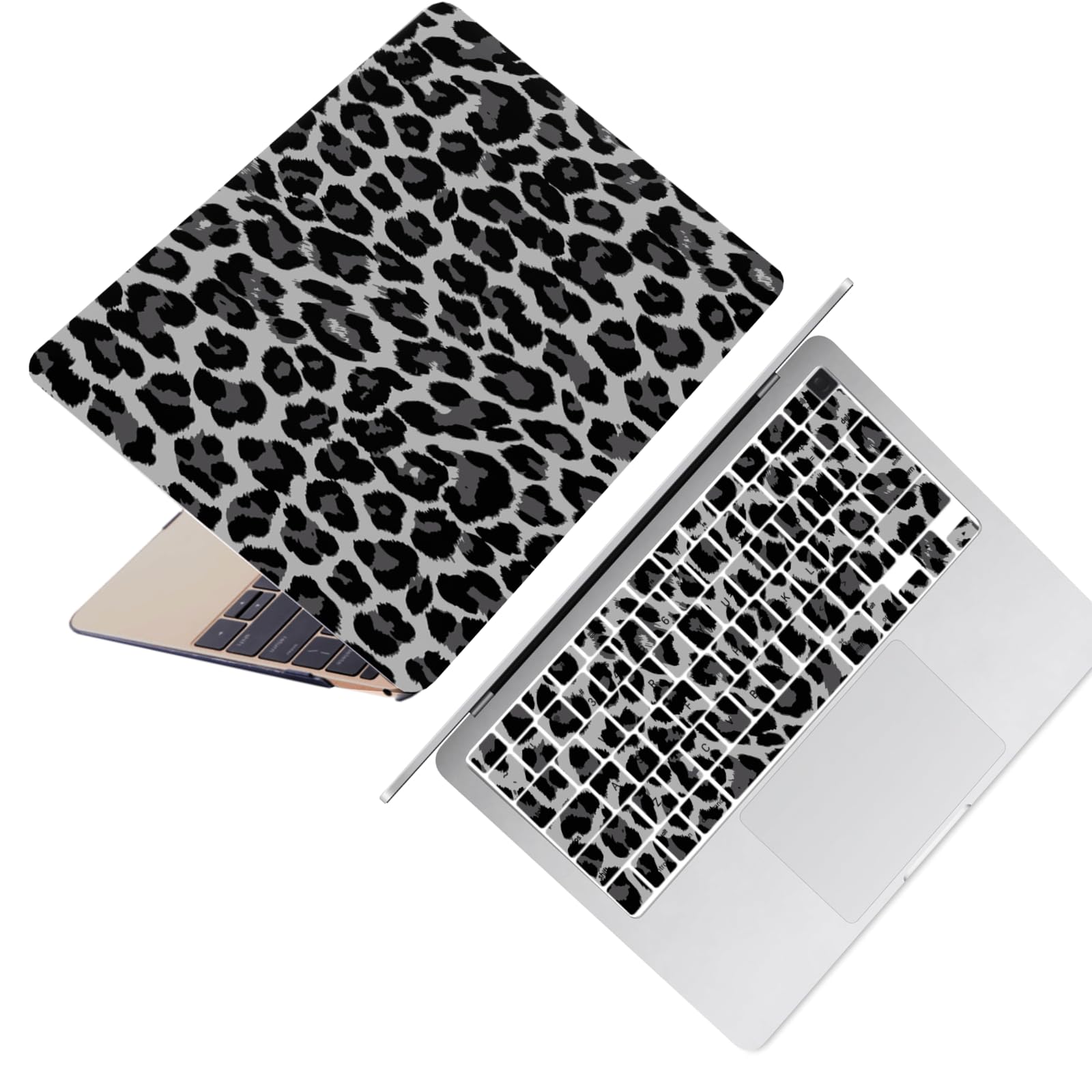 Funda MacBook Air M1 13 carcasa rígida con protector teclado diseño leopardo 8