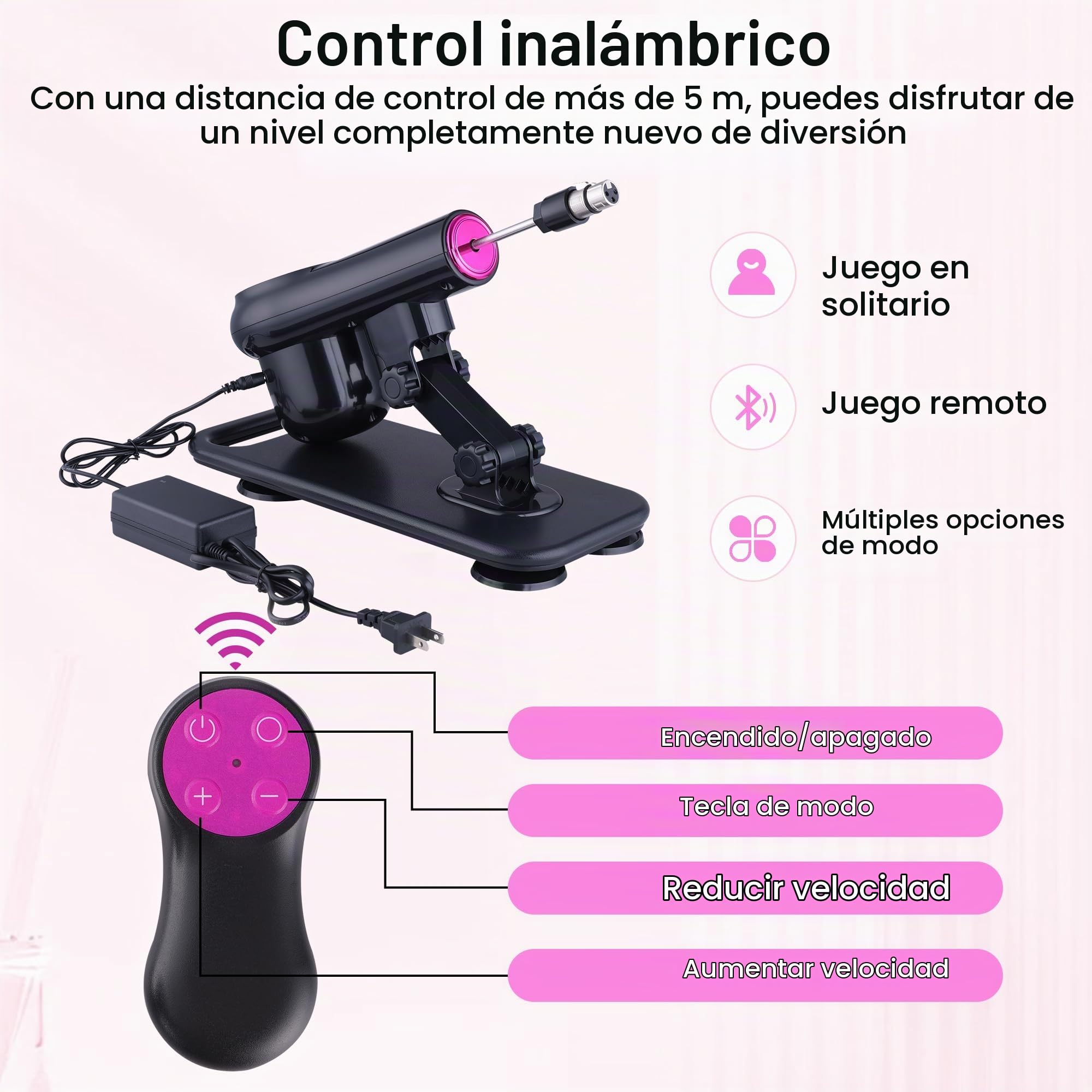 Sexmachine Máquina Sexual para Mujeres y Hombres, dildo machine Máquina de Empuje Ajustable con Control Remoto, Máquina Sexual con Dildos, Juguetes para Adultos y Parejas，Sex Toys