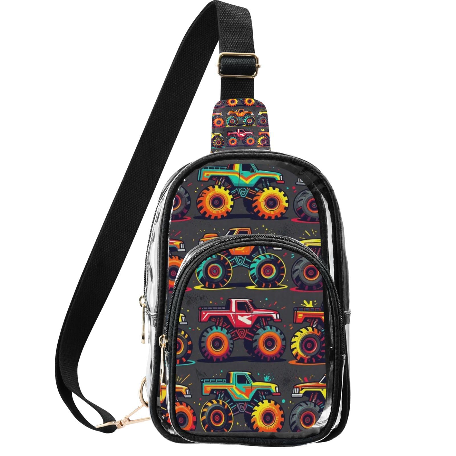 Mochila de hombro transparente linqin con múltiples bolsillos cómodos 8