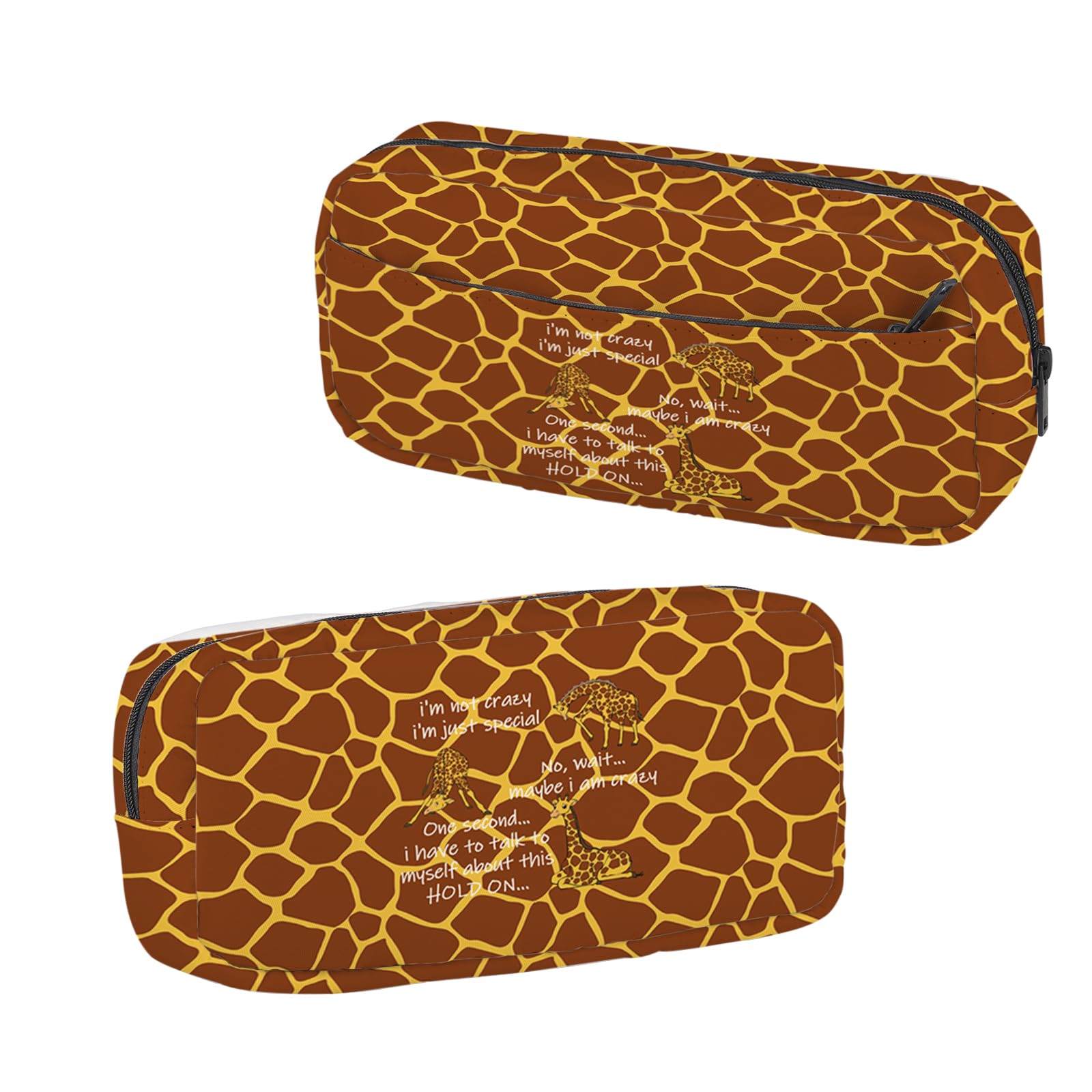 BNQL Giraffe Pencil Case with Zipper Cute Giraffes Gifts Animal Lovers Gifts I'm Not Crazy I'm Just Special Giraffe Stationery Bag Organizer