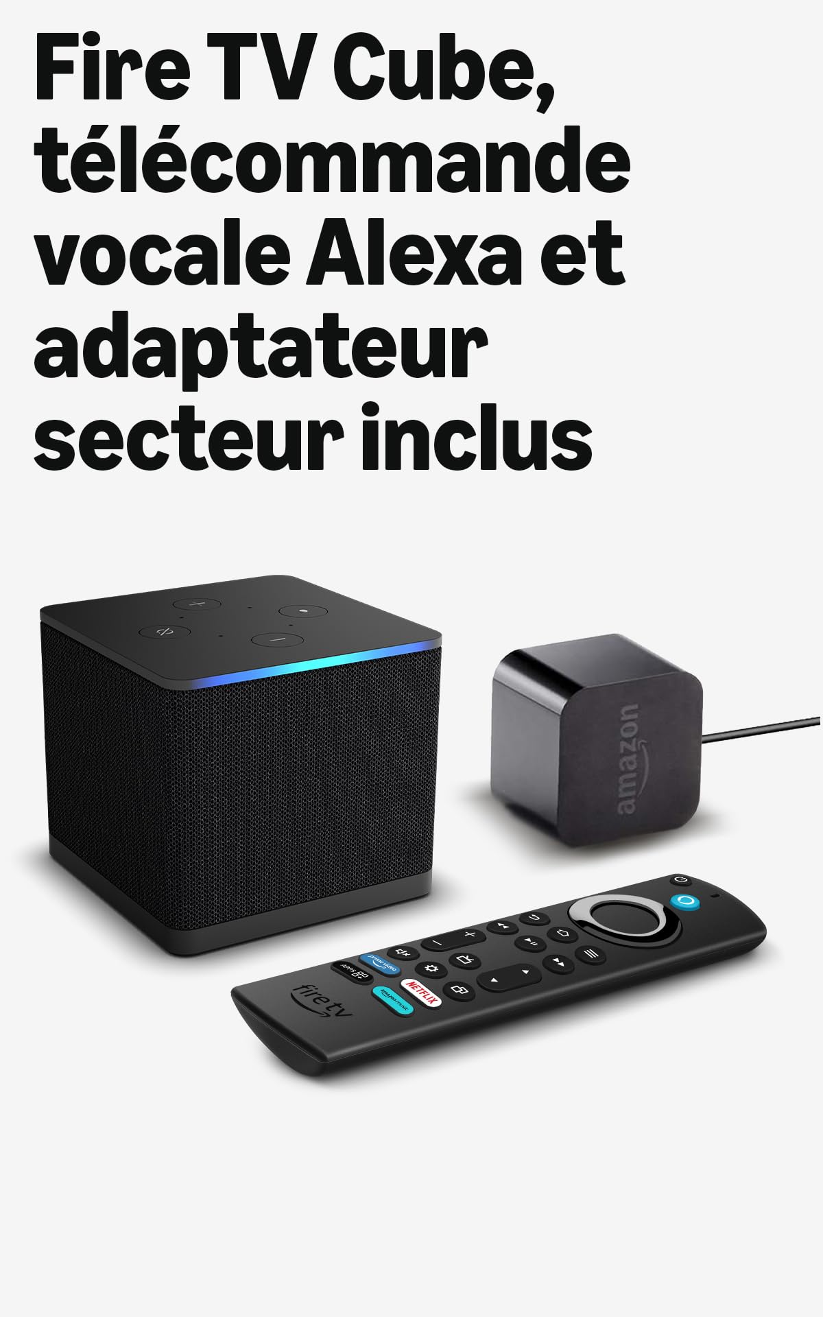 Amazon Fire TV Cube (Nouvelle génération), Lecteur multimédia en streaming, Expérience mains-libres, Wi-Fi 6E, 4K Ultra HD; trouvez vos séries plus rapidement avec Alexa+