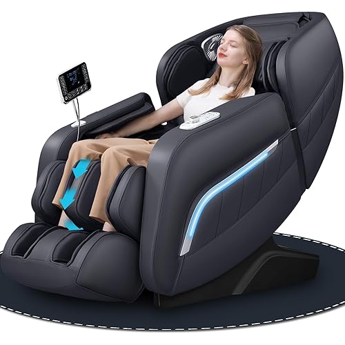 iRest A306 Massage Chair, Full Body Zero Gravity Recliner with AI Voice Control, SL Track, Bluetooth, Yoga Stretching, Foot Rollers, Airbags, Heating (Black)