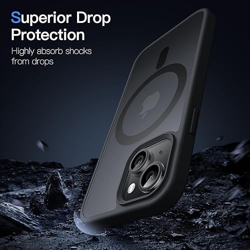Miniatura 5 de JETech Funda magnética para iPhone 13 Mini de 5.4 pulgadas, compatible con MagSafe, translúcida mate, delgada, a prueba de golpes, color negro