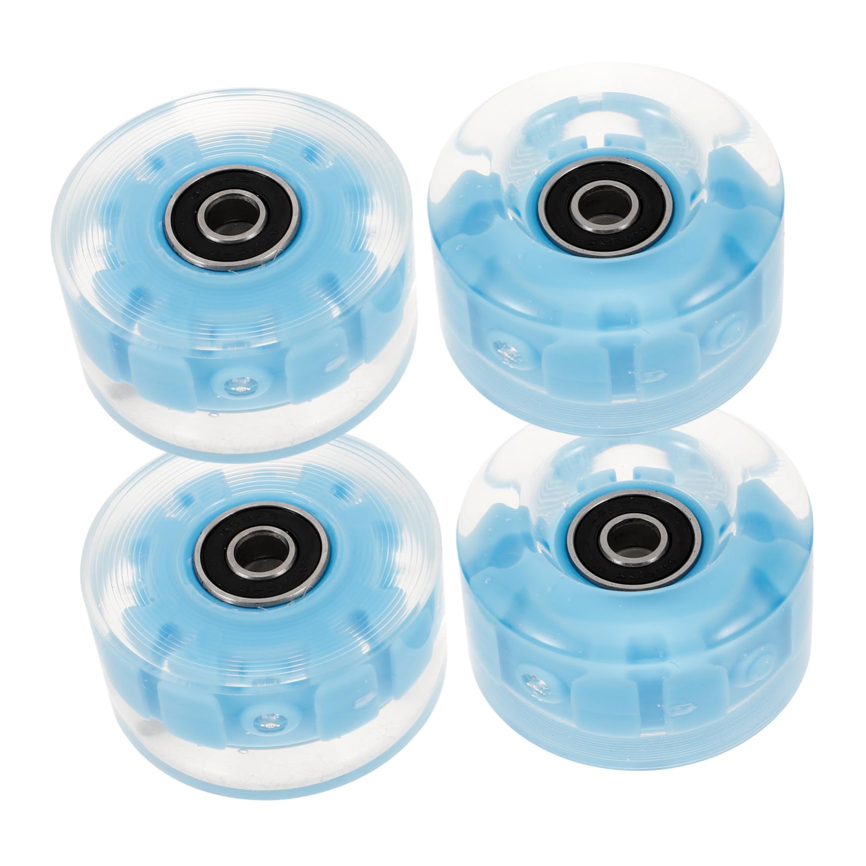 YARNOW Ruedas Luminosas para Patines de Goma Azul, 4 Piezas