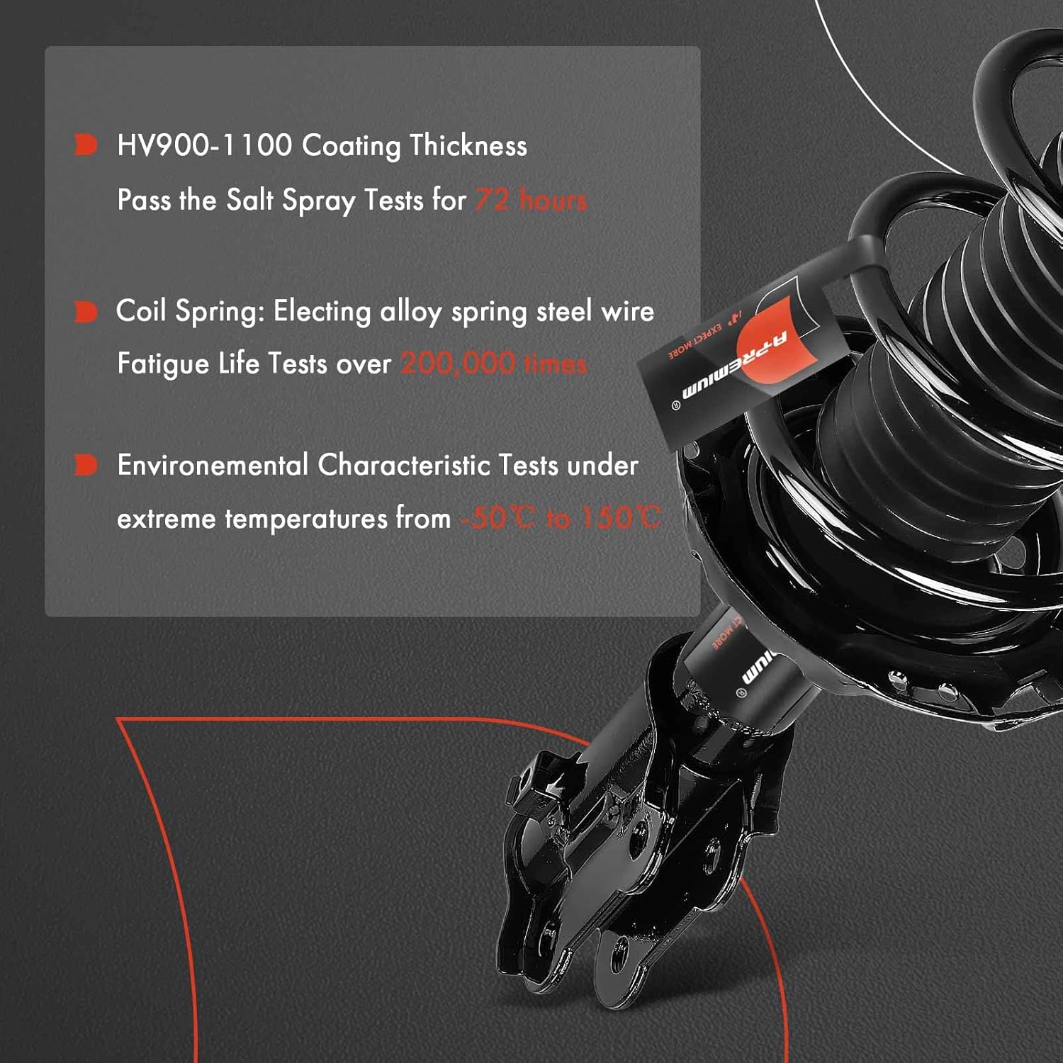 A-Premium Front Pair (2) Complete Strut & Coil Spring Assembly Compatible with Hyundai Elantra 2017 2018 2019, Driver and Passenger Side, Replace# 18920606, 18920607