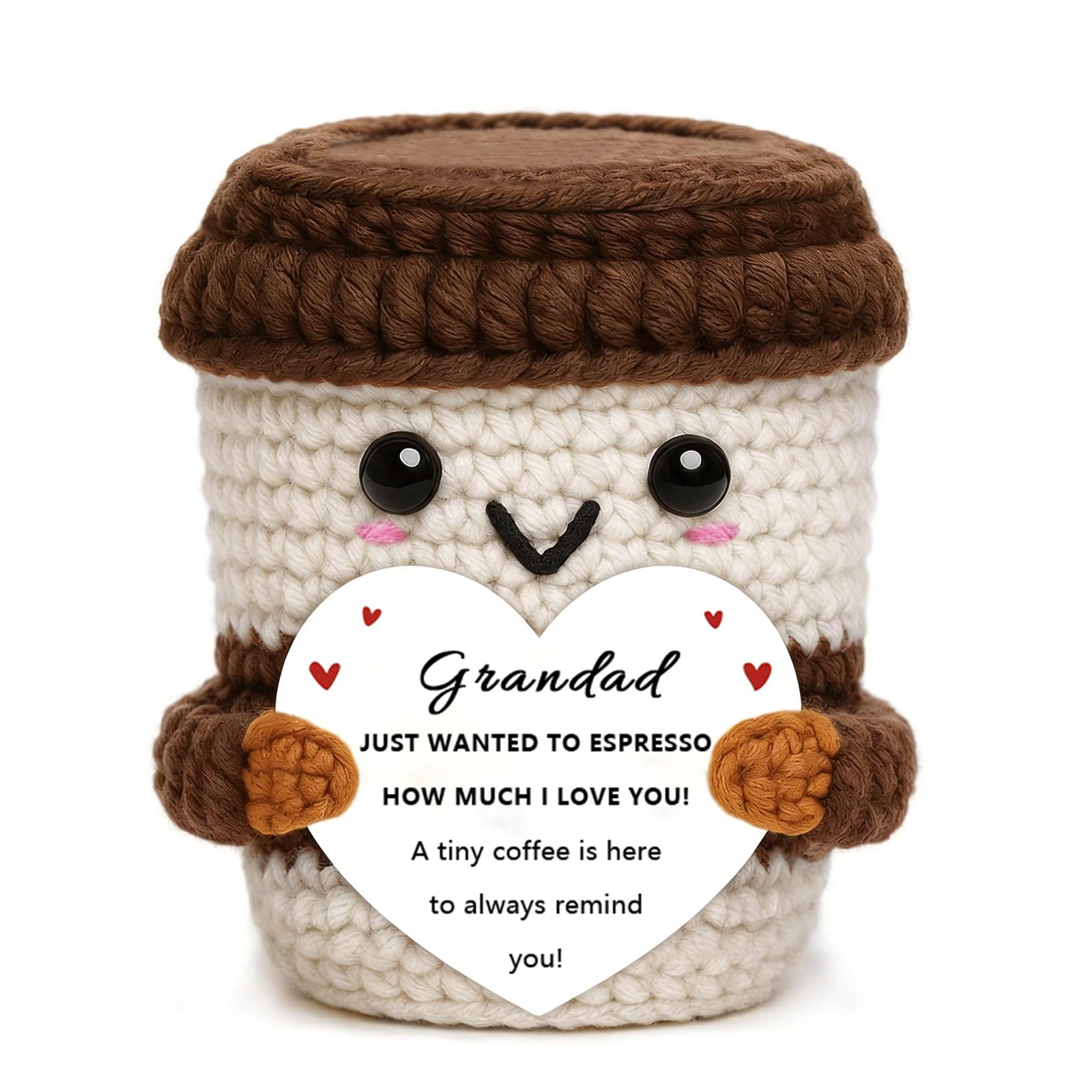 Kideerly Grandad Gifts, Handmade Crochet Coffee Cup, Birthday Gifts for Grandad from Granddaughter Grandson Grandchildren, Presents for Grandads Fathers Day, Personalised Gifts for Men,Christmas — image 1
