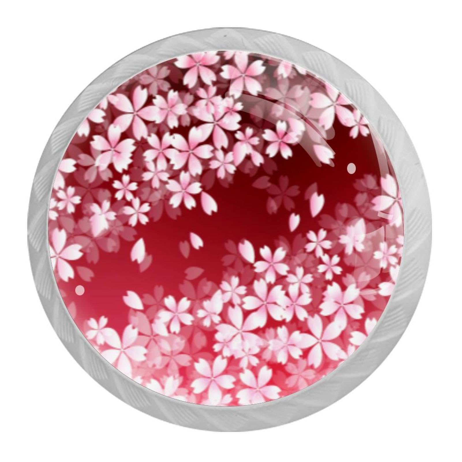 Tqmspg Multi10 4 Pieces Drawer Pulls Flowers Cherry Blossoms Door Knobs Dresser Handles For Kitchen Wardrobe Cupboard Hardware Furniture