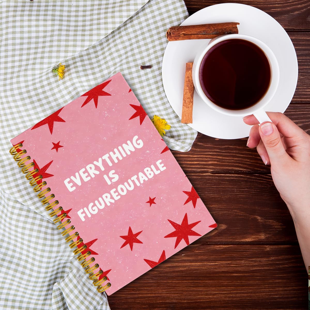 Red Star Inspirational Lined Spiral Journal Notebook 5.5x8.3 image 3