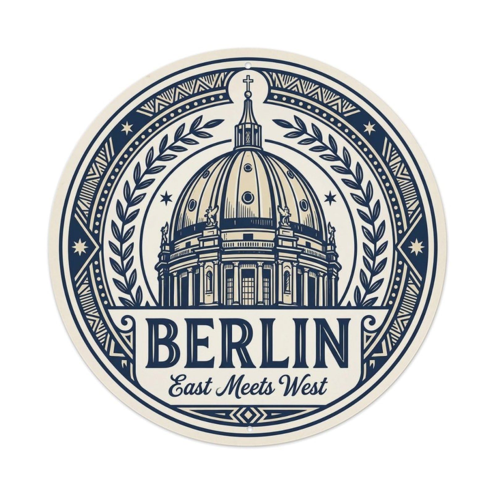 Yrnq 8X8inch Vintage Style Vintage Travel Berlin Germany Capital 1 Metal Tin Sign