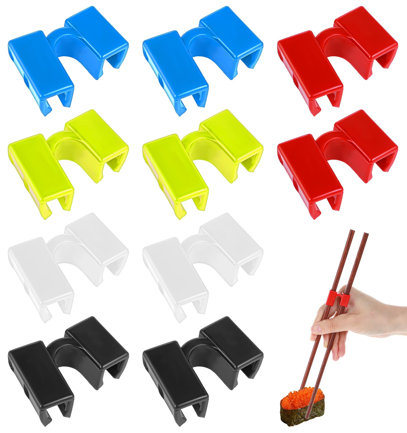 Photo 1 of 10Pcs Chop Sticks Helpers, Training Finger Chopsticks for Snacking Chopstick Helper Reusable Chopstick Trainer for Adults Kids Beginners Easy to Use Chop Stick Helper Learners & Trainers, Multicolour