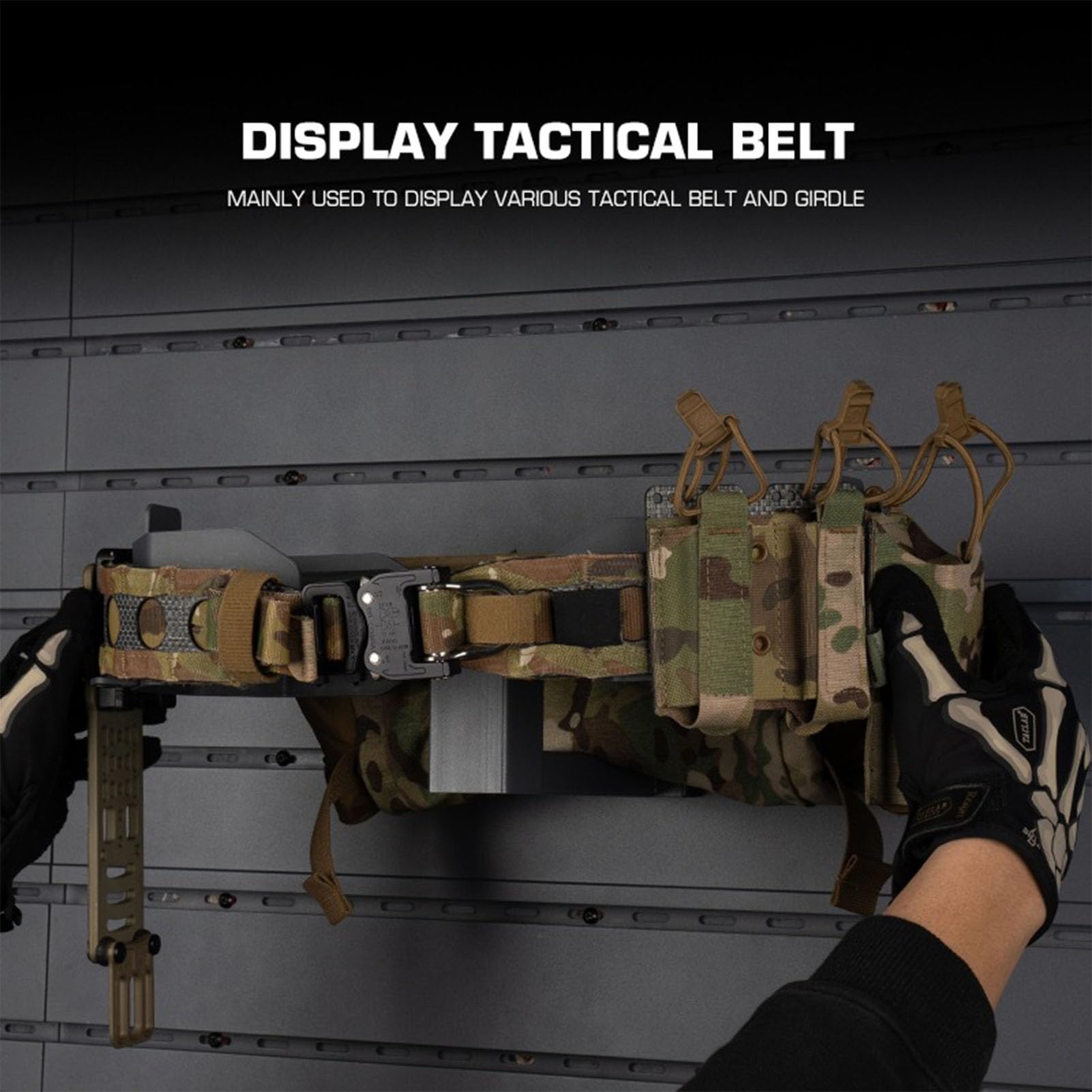 Supporto da Parete per Cintura Tattica, Appendino da Muro per Battle Belts e Cinture di Servizio, Esposizione Salvaspazio per Garage, Armeria o Stanza Gear
