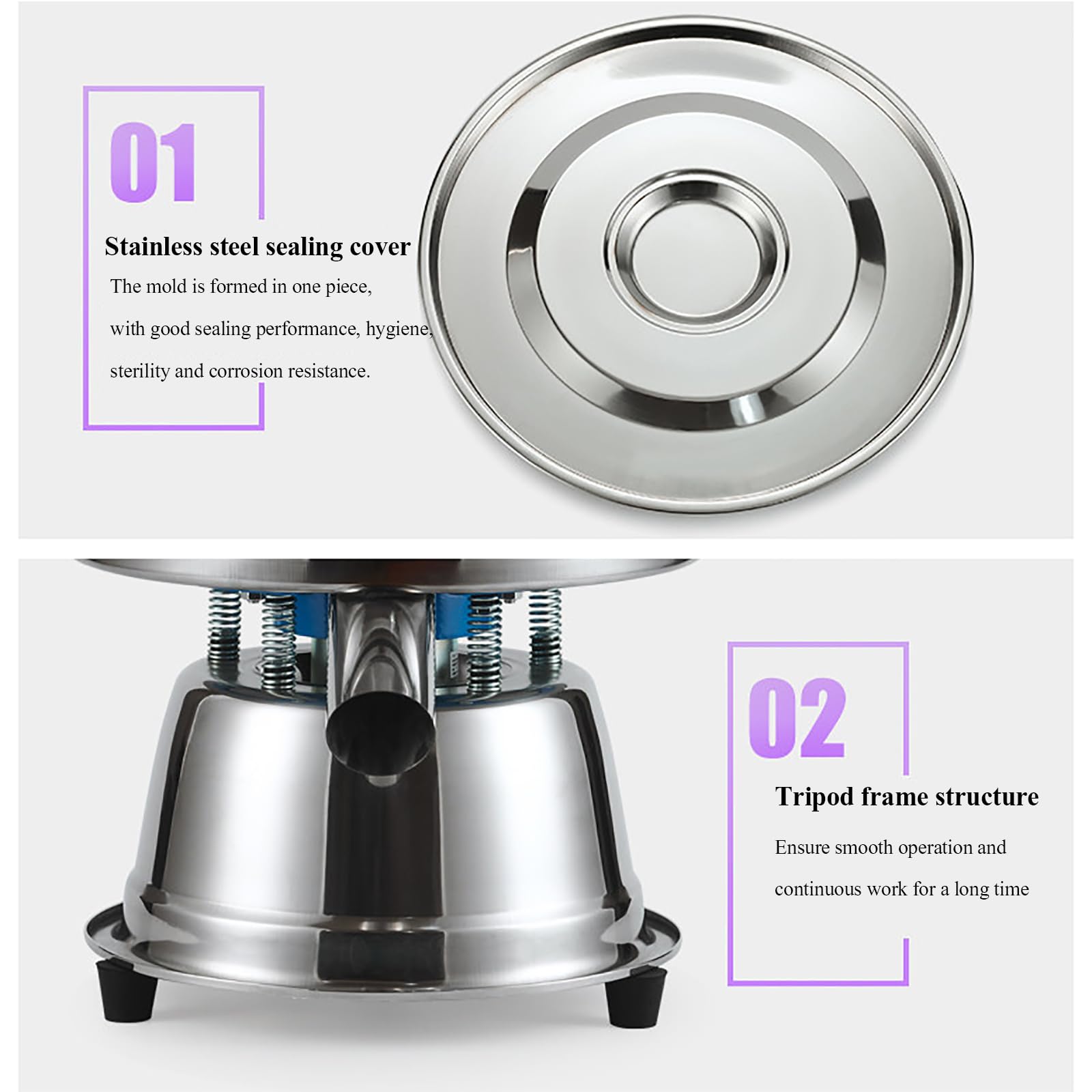Tamis vibrant automatique avec moteur en cuivre pur et corps en acier inoxydable pour une meilleure efficacité de travail