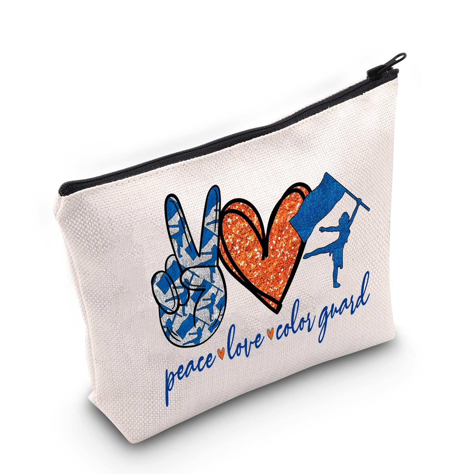 WZMPA Color Guard Cosmetic Makeup Bag Color Guard Inspired Gift Peace Love Color Guard Makeup Zipper Pouch Bag For Women Girls (Peace Color Guard)