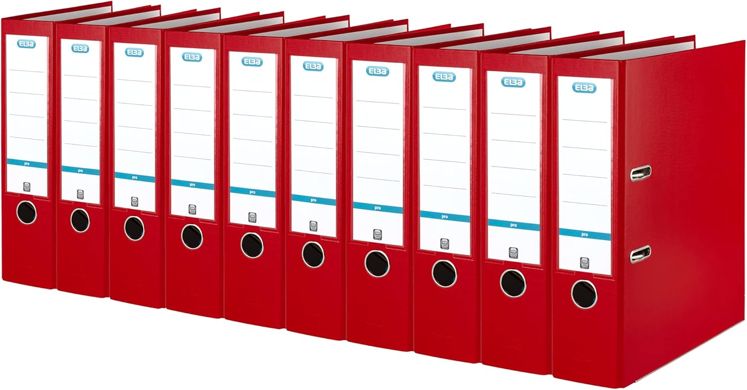 Elba Smart Pro + 10456BL Folder A4 8 cm Spine Interchangeable Spine Label 10 Items Blue Folder Smart Pro red