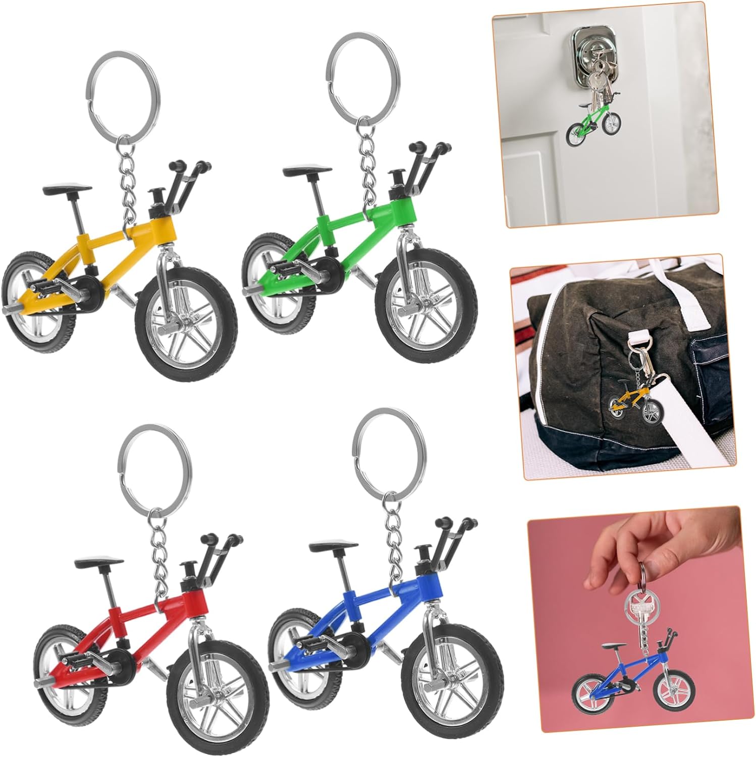4pcs Finger Mountain Bike Model Pendants Realistic Mountain Bike Model Toys