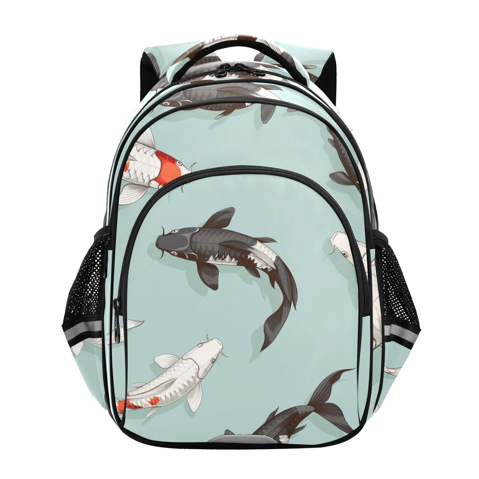 Grazioso Pesce Koi Nuoto Zaino per Bambini 3-12 Anni Cartella Scuola Borsa per Bambini