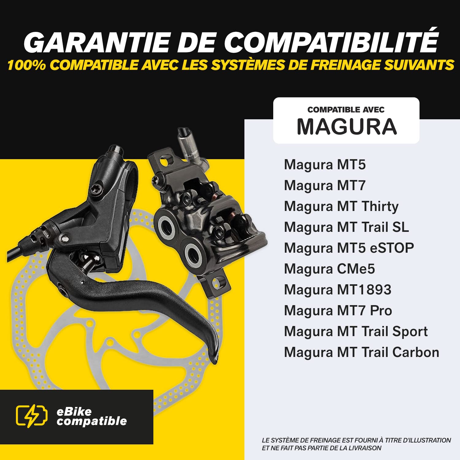 Kit 4 Plaquettes De Frein Semi-métal BLACK RIDER Pour Magura MT5 / MT7 - Avec Vis De Maintien