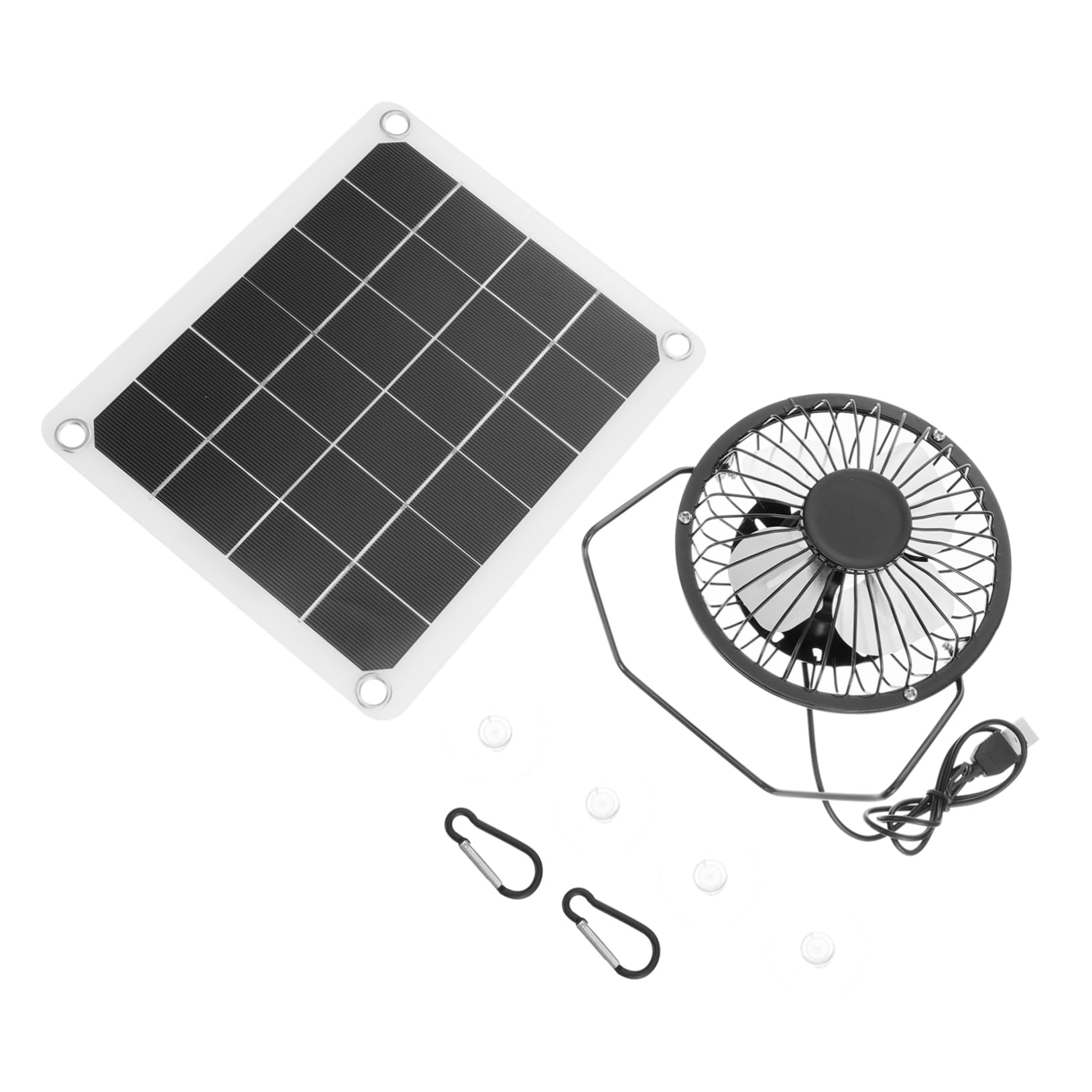 Ventilateur solaire monocristallin kit complet rechargeable pour voiture et animaux