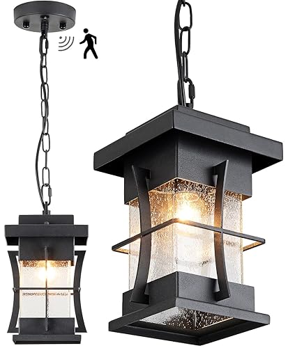 Motion Outdoor Pendant Light Fixture with Dusk to Dawn Sensor