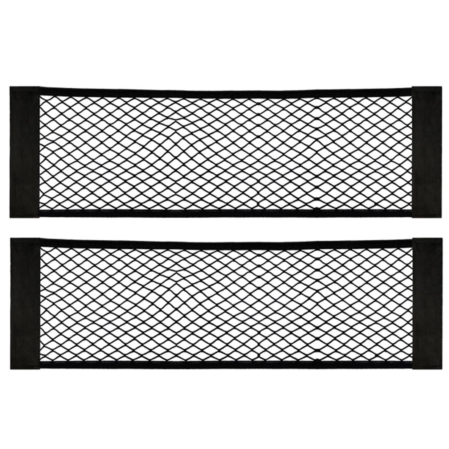 Kofferraum Netztasche Auto Gepäcknetz, Universal Kofferraumnetz Schutznetz Elastisch Kofferraum Aufbewahrung Netz Mit Klettverschluss für Auto/SUV Kofferraum Gepäcknetz aus Nylon (85x25cm（2 Stück）)