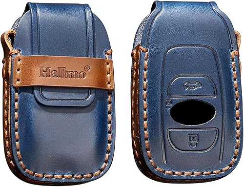 Miniatura 3 de ontto Funda de cuero para llavero remoto compatible con Subaru Forester CrossTrek Outback WRX Ascent BRZ Impreza Legacy Auto Key Bag azul