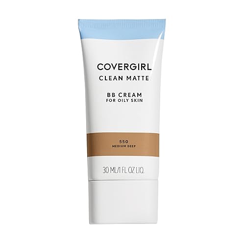 COVERGIRL Clean Matte BB Cream M/Deep 550 para piel grasa, (el embalaje puede variar) - 1 onza líquida (1 unidad) Medium/Profundo-550,Profundo -