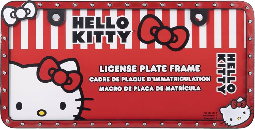 Amazon.com: CHROMA Hello Kitty Bows n' Bling License Plate Frame