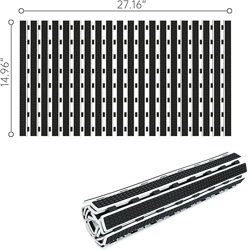 Miniatura 5 de SELIBRE Tapete para bañera, 27.16 x 14.96 pulgadas, antideslizante y ventosas con orificios de drenaje, lavable a máquina, para tapete de ducha de