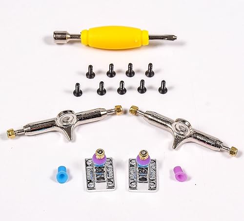 Miniatura 4 de Camiones de diapasón con bujes de uretano mejorados y copa de pivote, 1.339 in 1.260 in de ancho, pin principal normal (plata, 1.339 in)