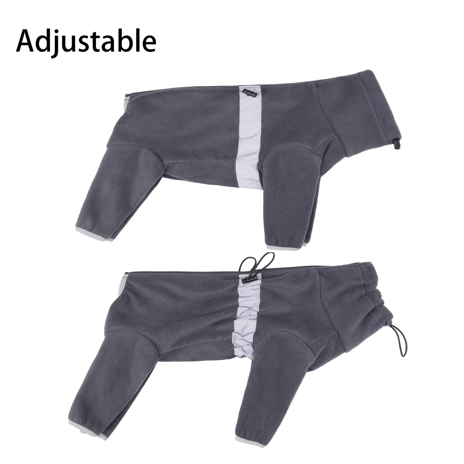 BT Bear Winter Dog Coat,Adjustable Pet Warm Onesie Thickens Warmth Fleece Jumpsuit Clothes Pajamas Costume Apparel for Puppy Small Dogs (Dark Grey - Image 2