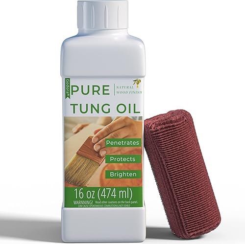 Godora Aceite Tung puro de 16 onzas para acabado de madera, sellador de madera para interiores y exteriores, favorecido por artesanos, aceite Tung