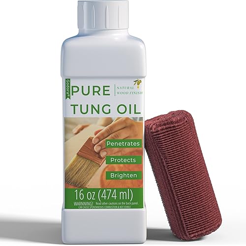 Godora 16 oz Pure Tung Oil for Wood Finishing, Wood Sealer for Indoor & Outdoor Favored by Craftsmen, Waterproofing Tung Oil for Wood Products, Perfect Food Safety Tung Oil for Furniture & Countertops