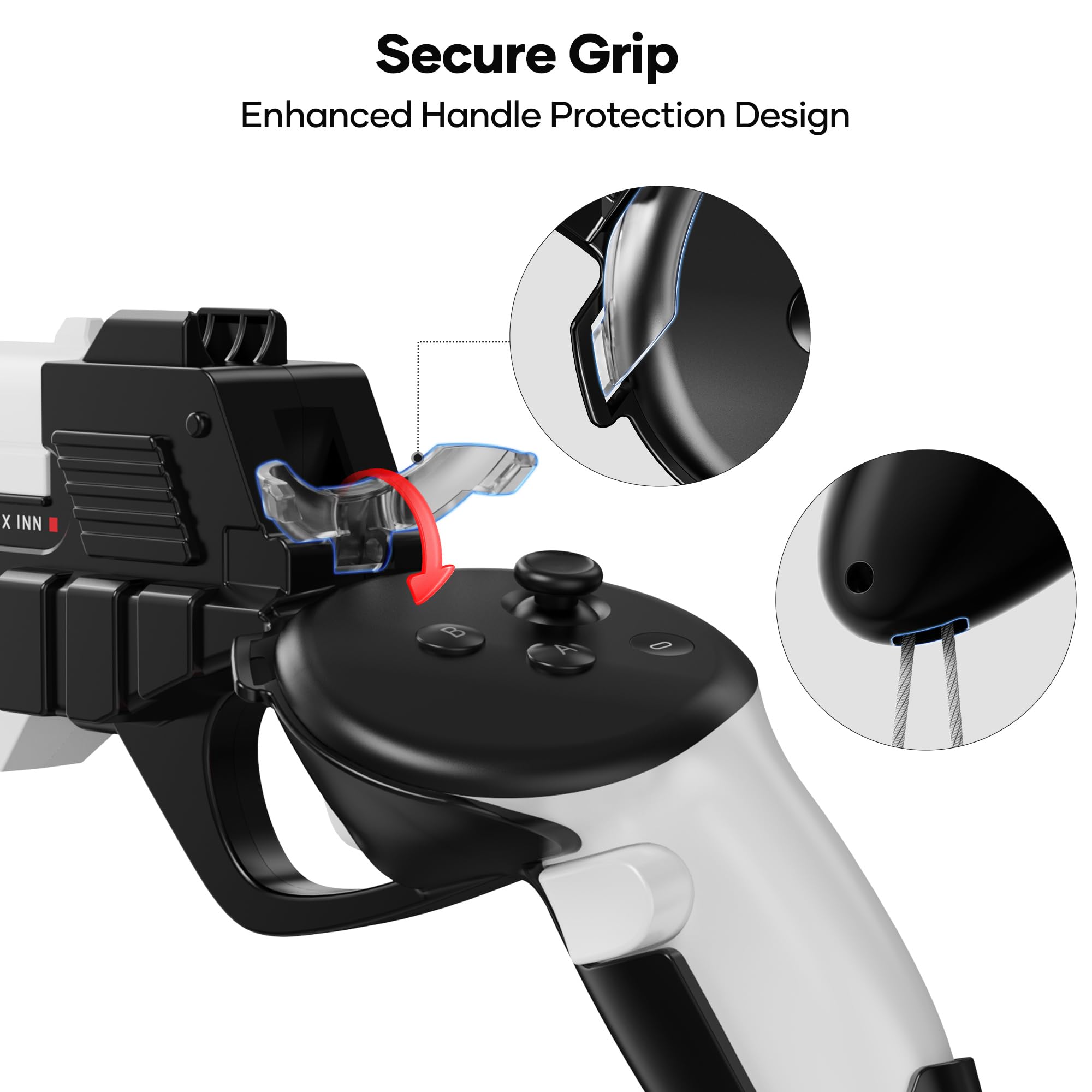 Pistola Háptica Apex INNO con Batería 1500 mAh para Meta Quest 3 - Retroalimentación Táctil Compatible Arizona Sunshine, Pavlov VR, Onward