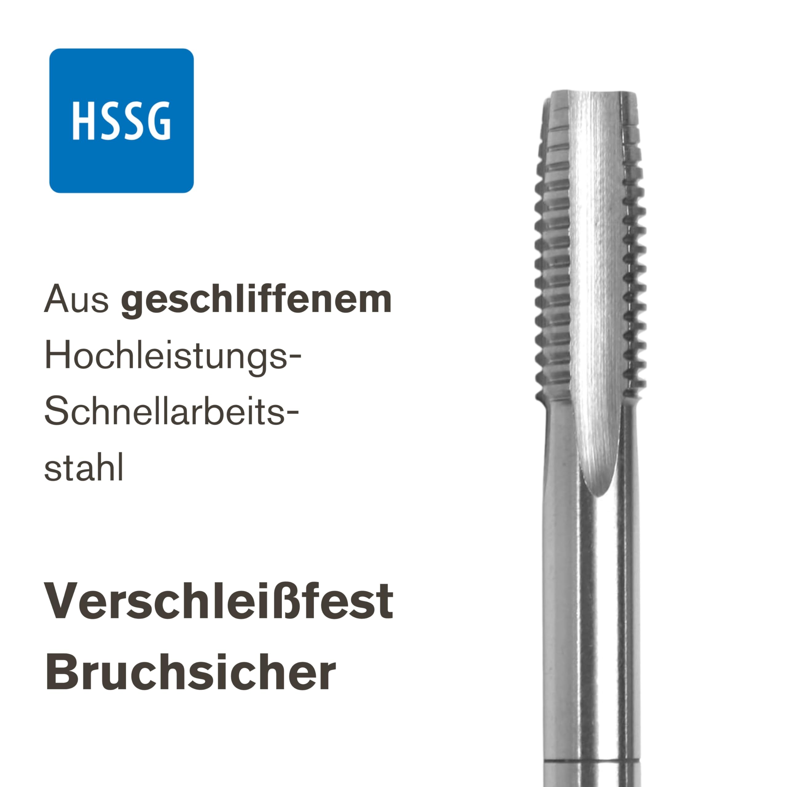 GSR PROFI Gewindebohrer Satz Zoll UNC 3/8" x 16 HSSG Stativgewinde, Geschliffen, HSSG Metallbohrer Satz, Vorschneide, Mittelschneider & Fertigschneider, Durchgangs- & Sackloch
