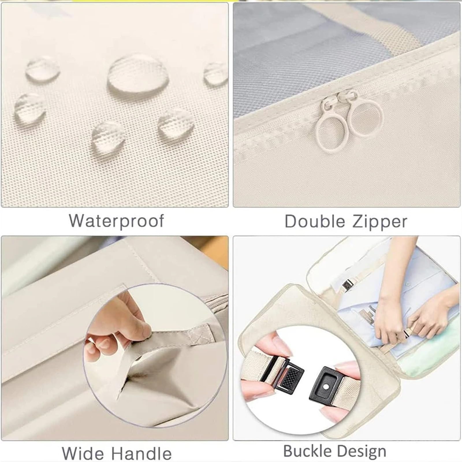 Set di 8 organizer for valigie da viaggio impermeabili, for riporre oggetti essenziali, vestiti, scarpe e cosmetici(White)