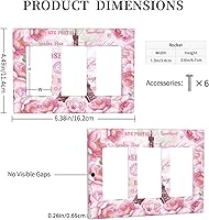 Vista 62 de Vista de ventana, isla tropical, playa, palmeras, cielo soleado, cubierta de interruptor de luz de palanca individual, placa decorativa de pared