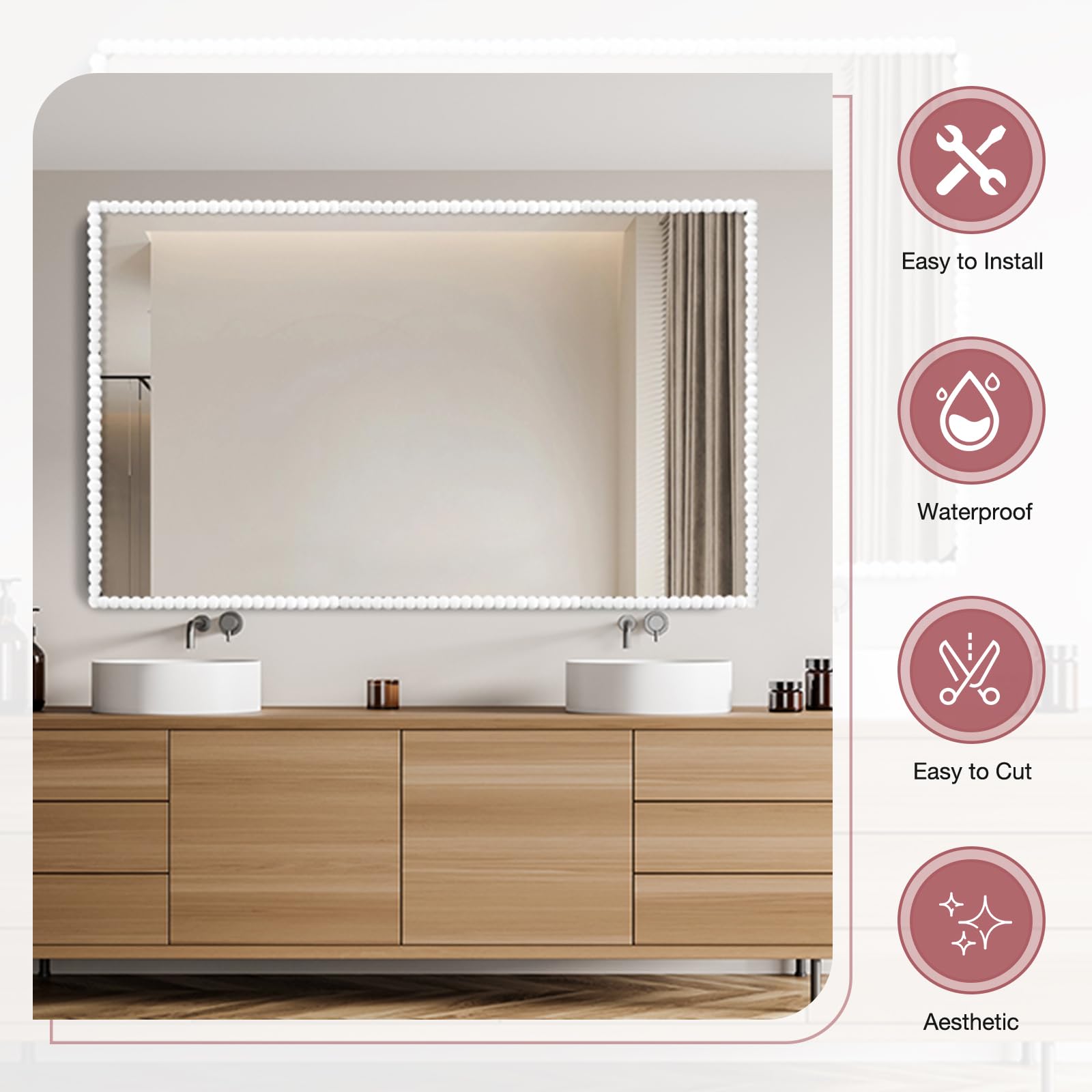 Molduras decorativas pared flexible molduras de pared autoadhesivas tiras decorativas para techos azulejos (Blanco, 15mm×6m)