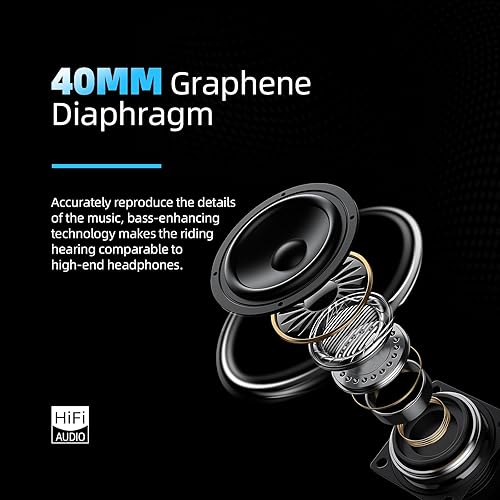 Miniatura 4 de Altavoces Bluetooth para casco de motocicleta, IPX6 ruido inteligente Bluetooth 5.3, cascos de sonido de alta fidelidad con micrófono para todos los