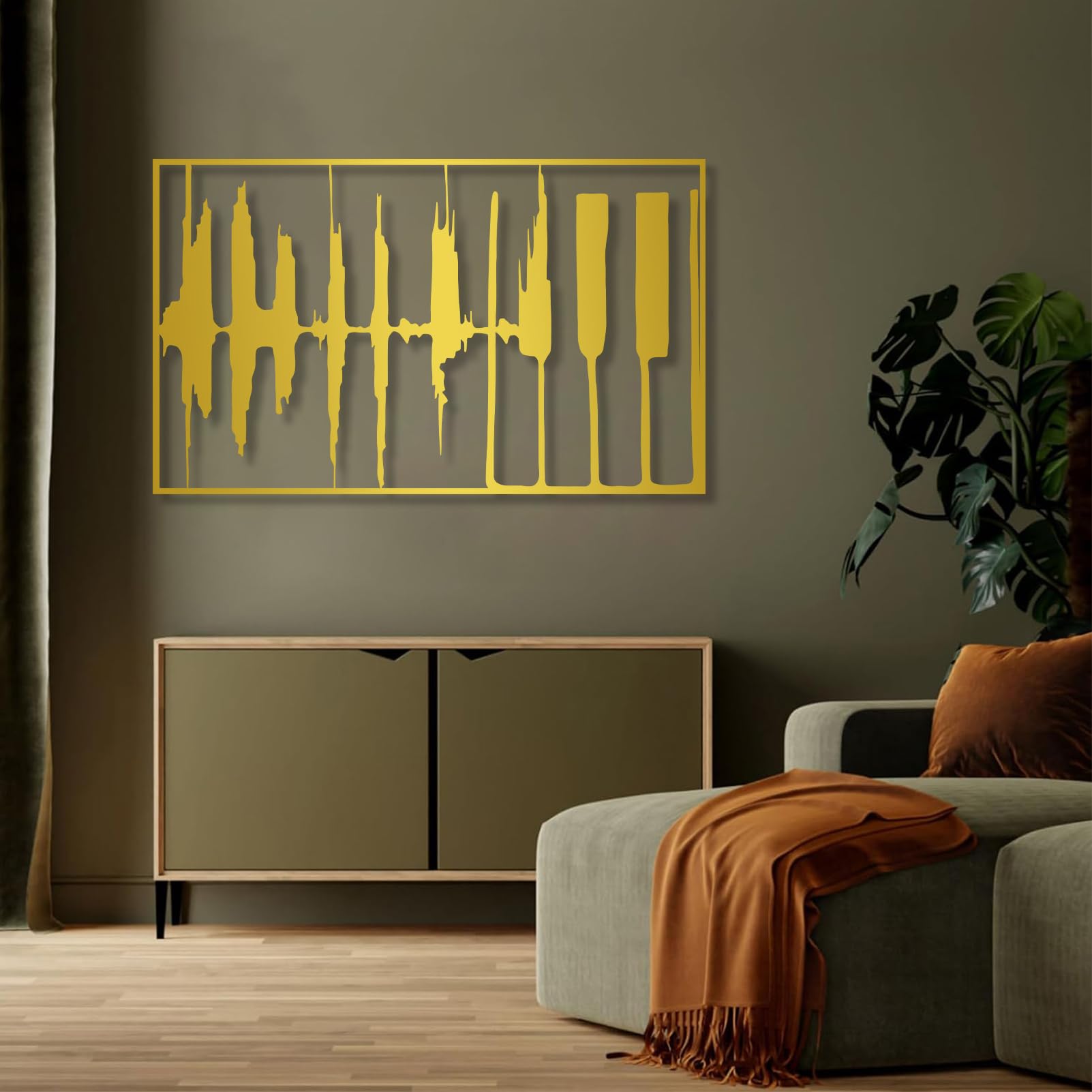 Arte de Pared de Teclas de Piano de Metal Negro, Notas Musicales de Metal, decoración de Pared para Amantes de la música, decoración de Obras de Arte de Teclas de Piano, Escultura de ar