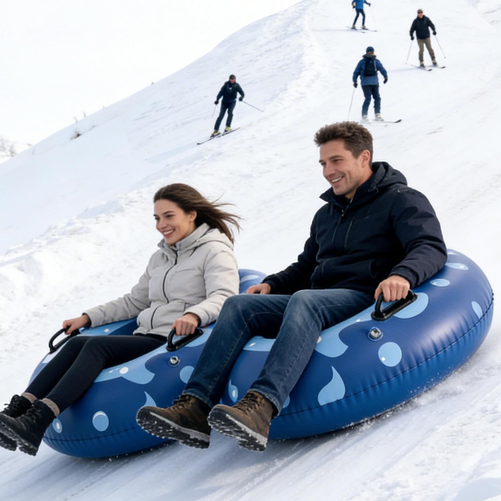 Slittino da Neve per Bambini Giocattoli Invernali Interattivi E Pieghevoli | Slittini da Neve Robusti e Resistenti per Figlia, Famiglia, , Giovani, Adolescenti, Uomini e Figlio
