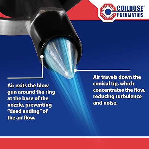 Miniatura 4 de Coilhose Pneumatics TYP-2500CS Typhoon Pistola de soplado de alto volumen, NPT de 1/4 pulgadas con punta de alto flujo