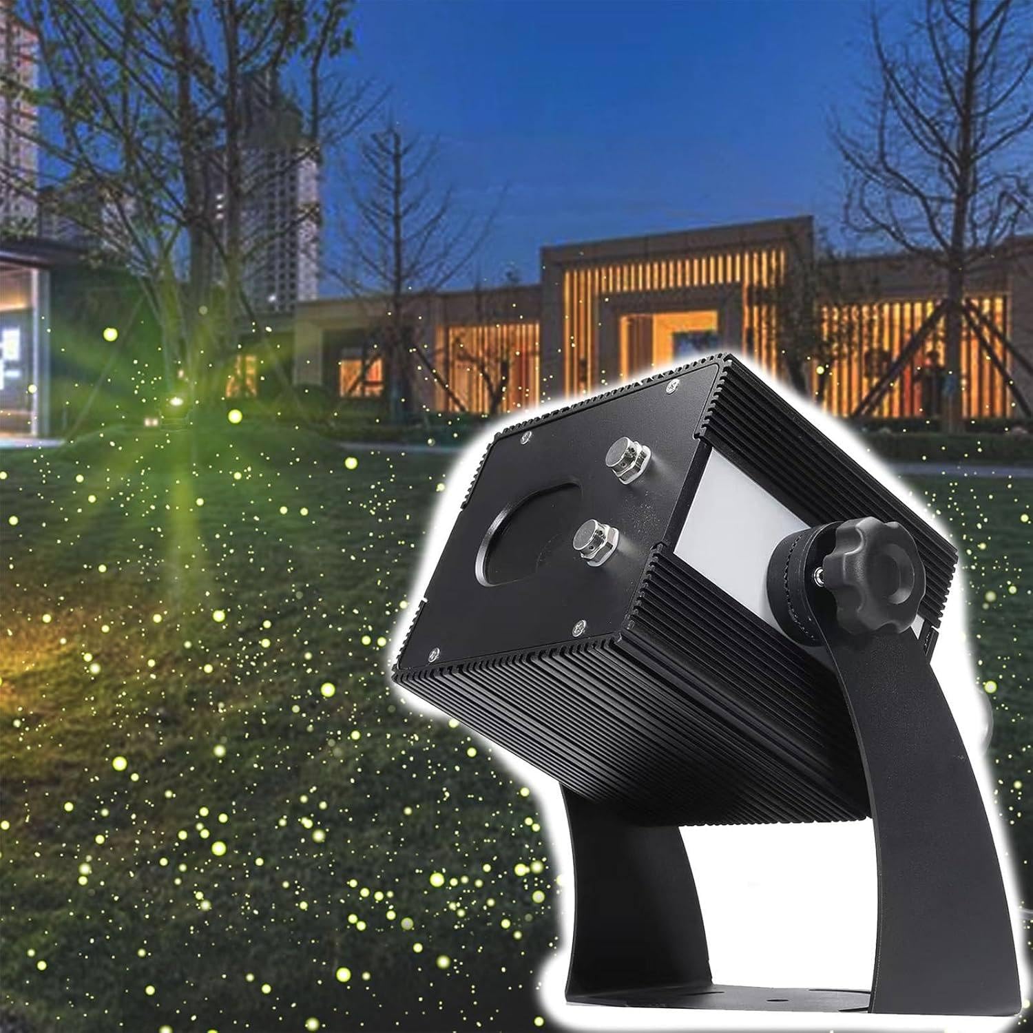 Luci di Natale con Proiettore Laser da 1500 MW (450 NM), Luci da Giardino Dinamiche Firefly, Faretto da Giardino Impermeabile Ip65 per Vacanze, Feste, Matrimoni Yellow