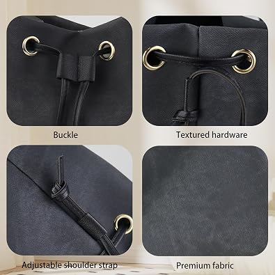 FuninCrea Drawstring Samll Crossbody Bags for Women, Drawstring Bag