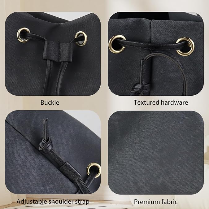 FuninCrea Drawstring Samll Crossbody Bags for Women, Drawstring Bag