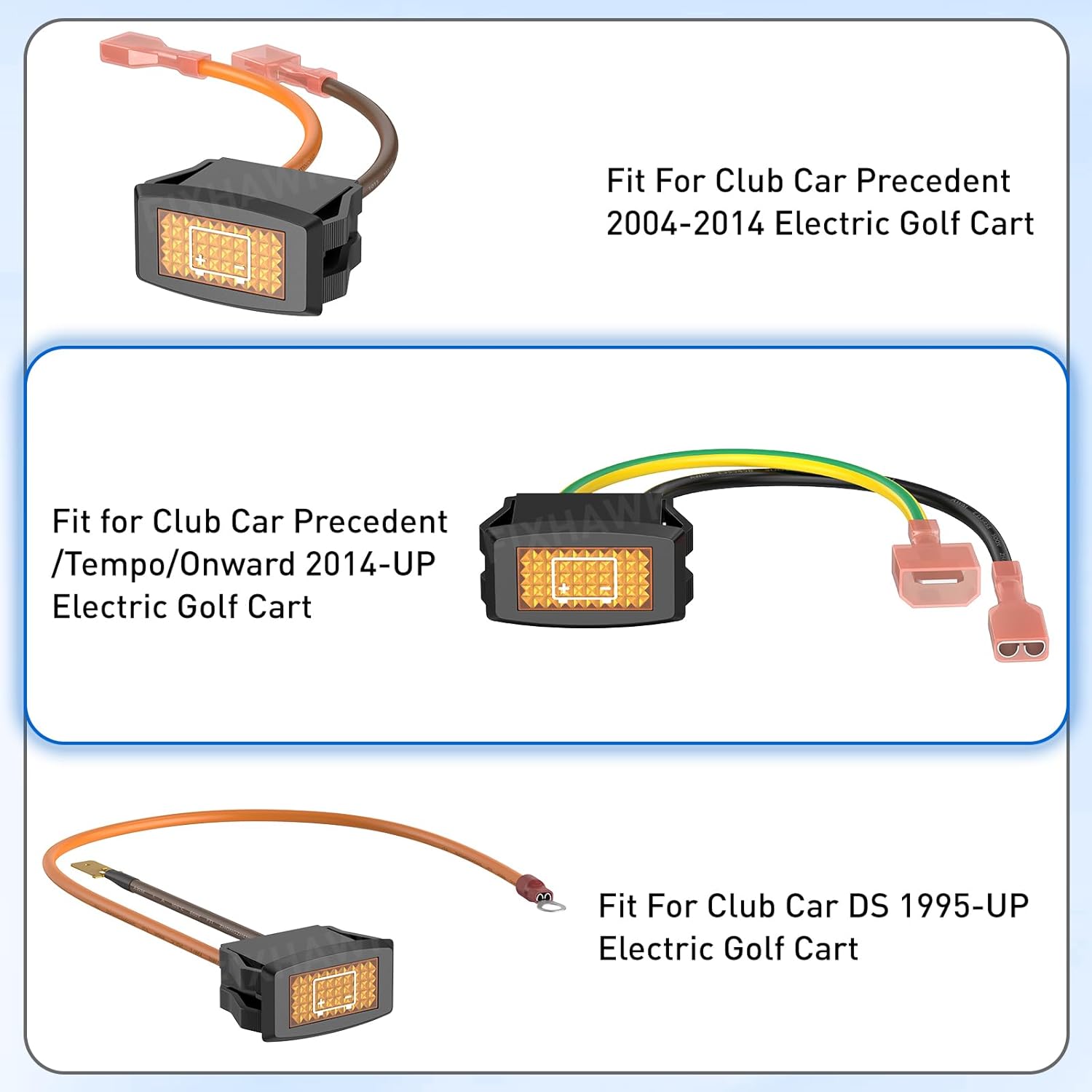 48-Volt Battery Warning Light with CDM Reading Capability for Club Car Precedent/Tempo/Onward 2014-UP Electric Golf Cart, Replace OEM #103993901 105152301