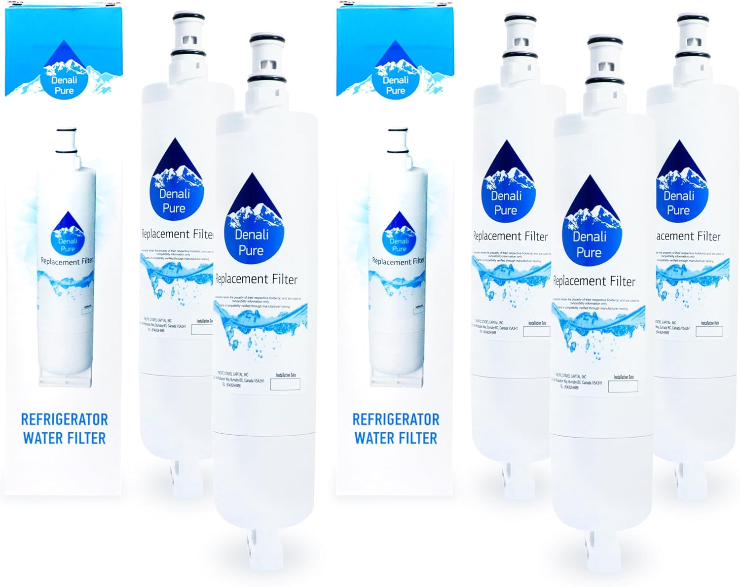 5-Pack Replacement for Sears/Kenmore 10654544400 Refrigerator Water Filter - Compatible with Sears/Kenmore 46-9010, 46-9902, 46-9908 Fridge Water Filter Cartridge
