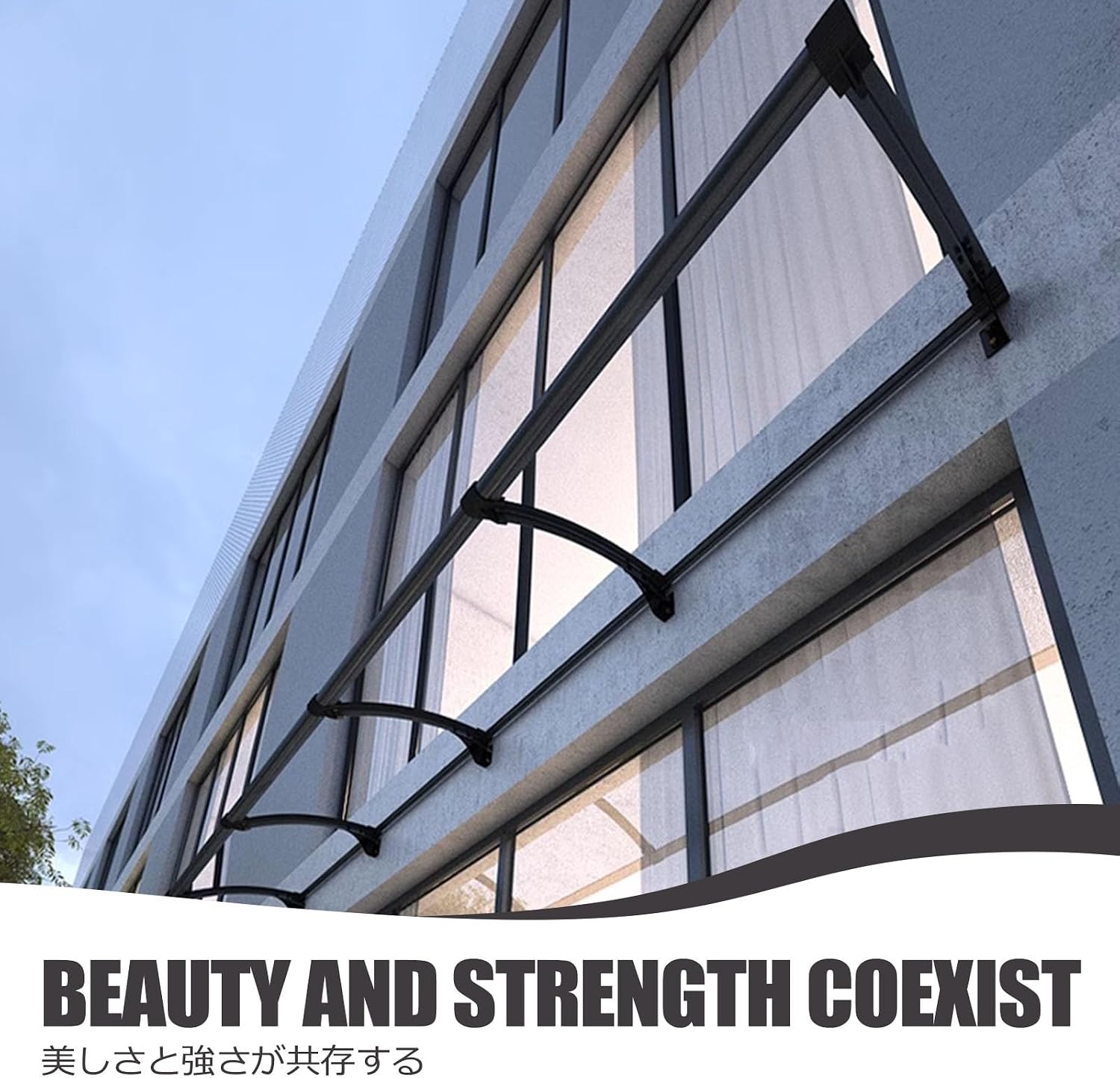 Outdoor Canopy Awning for Front Door Roof Cover for Entryway Multi-Unit Connector to Protect Gardens Restaurants Walkways & Windows (65 x 200 cm)