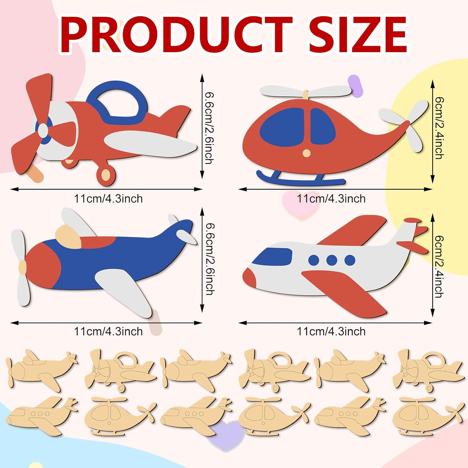 Bucherry 24 Sets Airplane Party Favors Gift Bags Include Wooden Plane Cutouts Painting Kits for DIY Crafts Bubble Wands Thank You Cards with Bags for Airplane Themed Party Supplies Gifts Awards Prizes